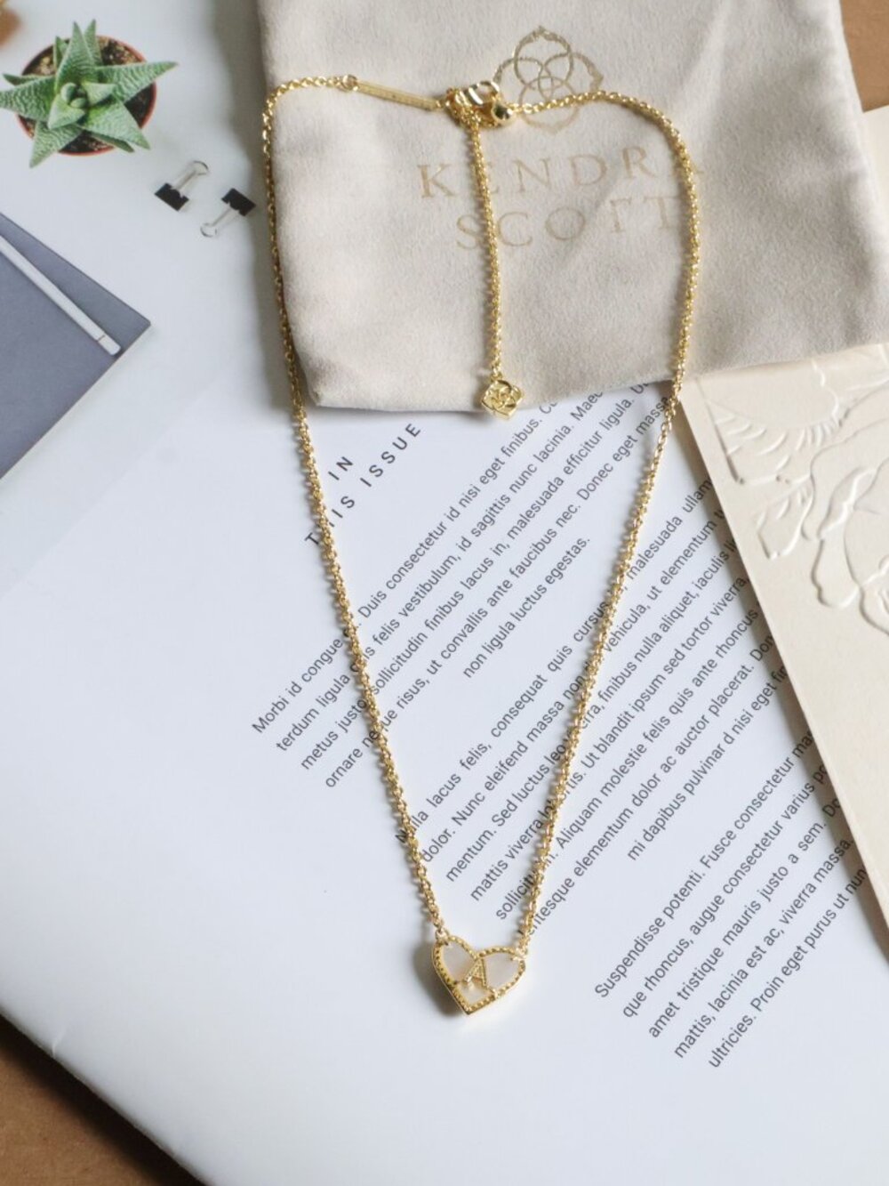 Kendra Scott Ari Heart Letter A Necklace - Picture 2 of 4